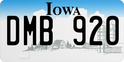 IA license plate DMB920