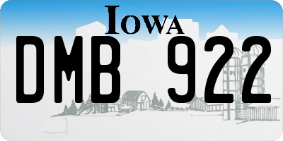 IA license plate DMB922