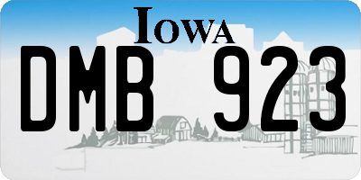 IA license plate DMB923
