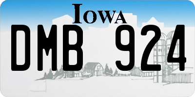 IA license plate DMB924