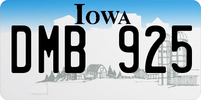 IA license plate DMB925