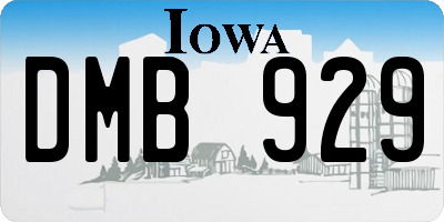 IA license plate DMB929