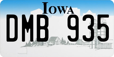 IA license plate DMB935