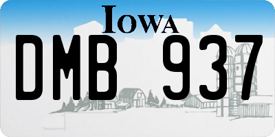 IA license plate DMB937