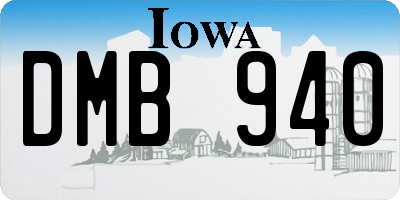 IA license plate DMB940