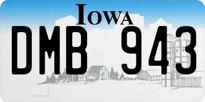 IA license plate DMB943