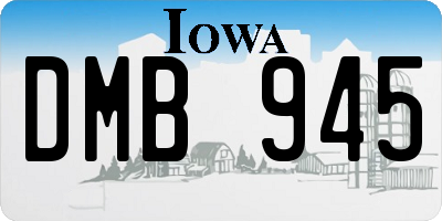 IA license plate DMB945
