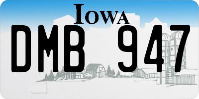 IA license plate DMB947