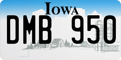 IA license plate DMB950