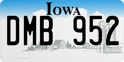 IA license plate DMB952