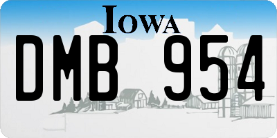 IA license plate DMB954