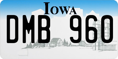 IA license plate DMB960