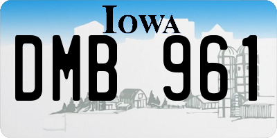 IA license plate DMB961