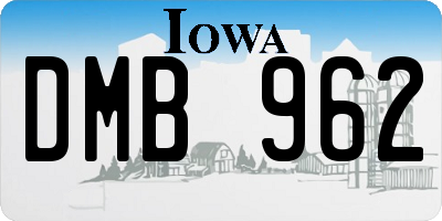 IA license plate DMB962