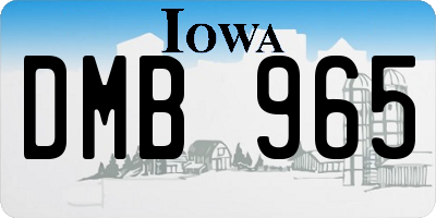 IA license plate DMB965