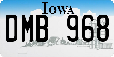 IA license plate DMB968