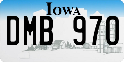 IA license plate DMB970
