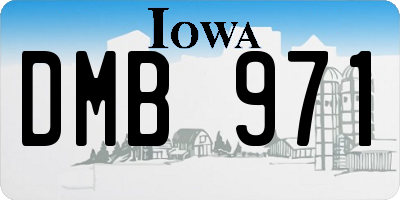 IA license plate DMB971