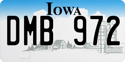 IA license plate DMB972