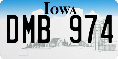 IA license plate DMB974