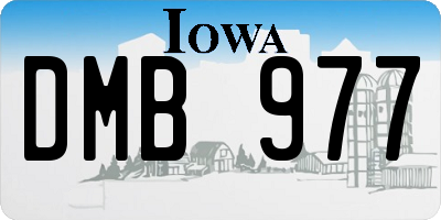 IA license plate DMB977