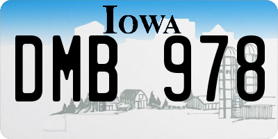 IA license plate DMB978