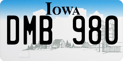 IA license plate DMB980