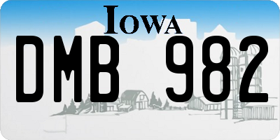 IA license plate DMB982