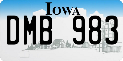 IA license plate DMB983