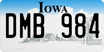 IA license plate DMB984