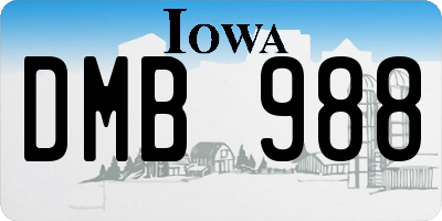 IA license plate DMB988