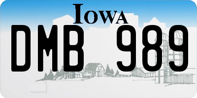 IA license plate DMB989