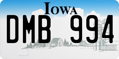 IA license plate DMB994