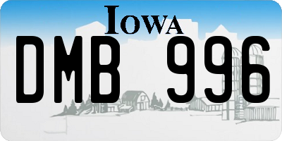 IA license plate DMB996