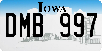 IA license plate DMB997