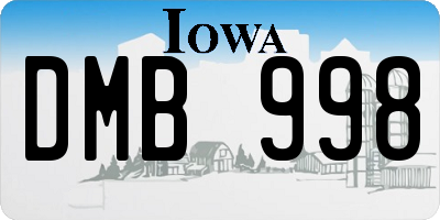 IA license plate DMB998