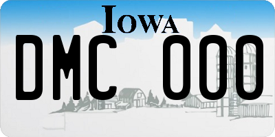 IA license plate DMC000