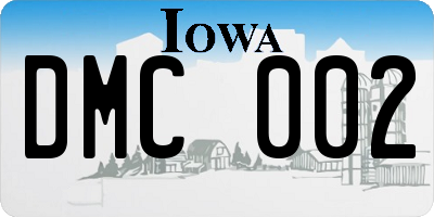IA license plate DMC002