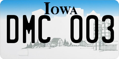 IA license plate DMC003