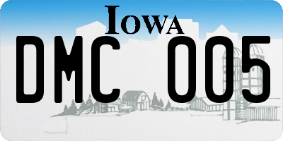 IA license plate DMC005