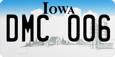 IA license plate DMC006