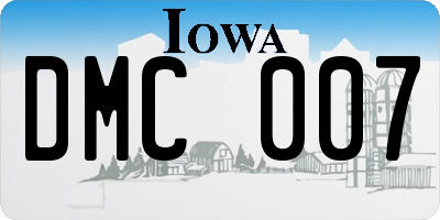 IA license plate DMC007