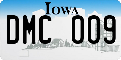 IA license plate DMC009