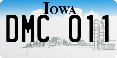 IA license plate DMC011