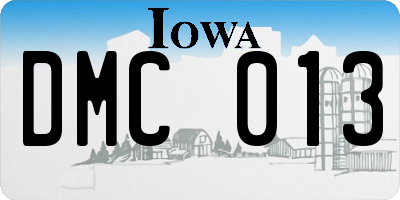 IA license plate DMC013