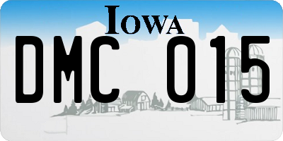 IA license plate DMC015