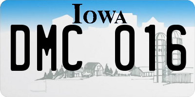 IA license plate DMC016