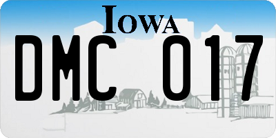 IA license plate DMC017