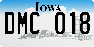 IA license plate DMC018