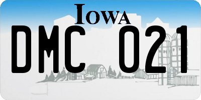 IA license plate DMC021